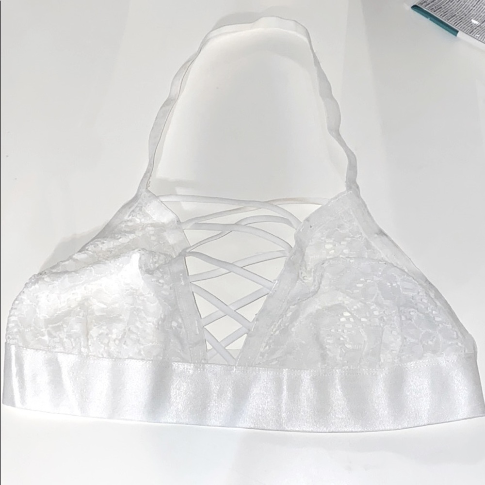 White Lace Halter Bra